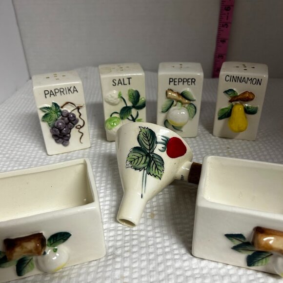Other - Vintage Japan Spice Shakers Set | Paprika Salt Pepper Cinnamon + Sugar Holders